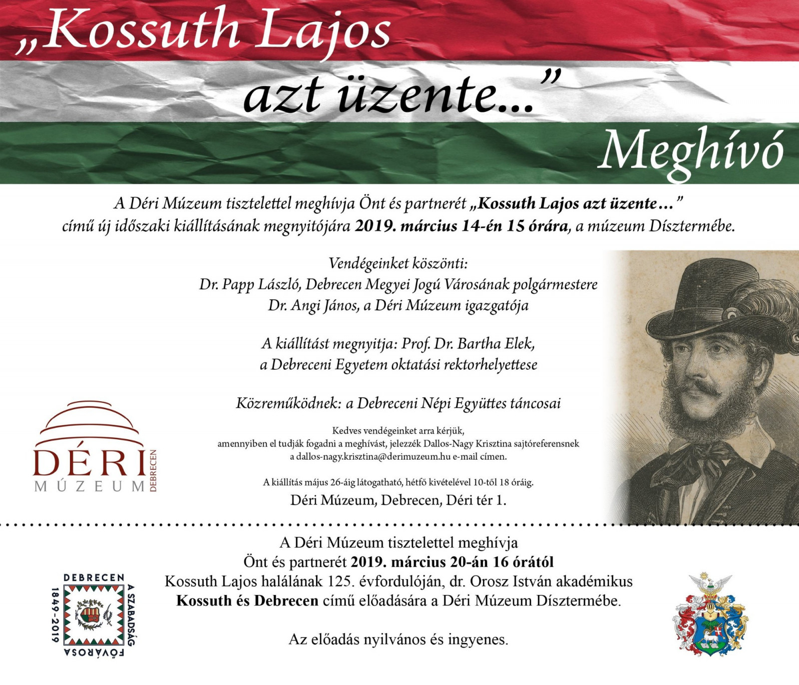 „Kossuth Lajos azt üzente…" - MEGHÍVÓ